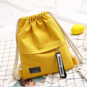 Casual Canvas Backpack, with a drawstring